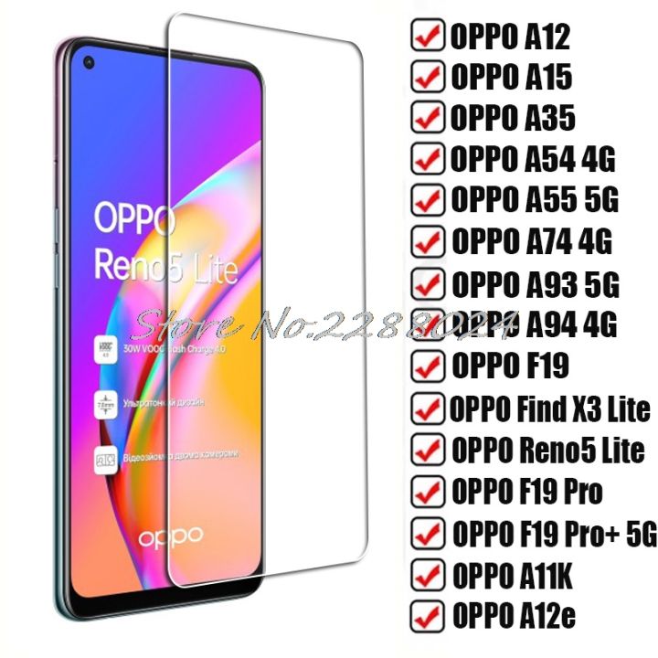 Tempered Glass For OPPO A35 A54 A55 A74 A93 A94 4G 5G F19 Pro Plus