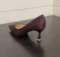 Glitter Party Wear Pencil Heel Close Shoe For Women om-6690. 