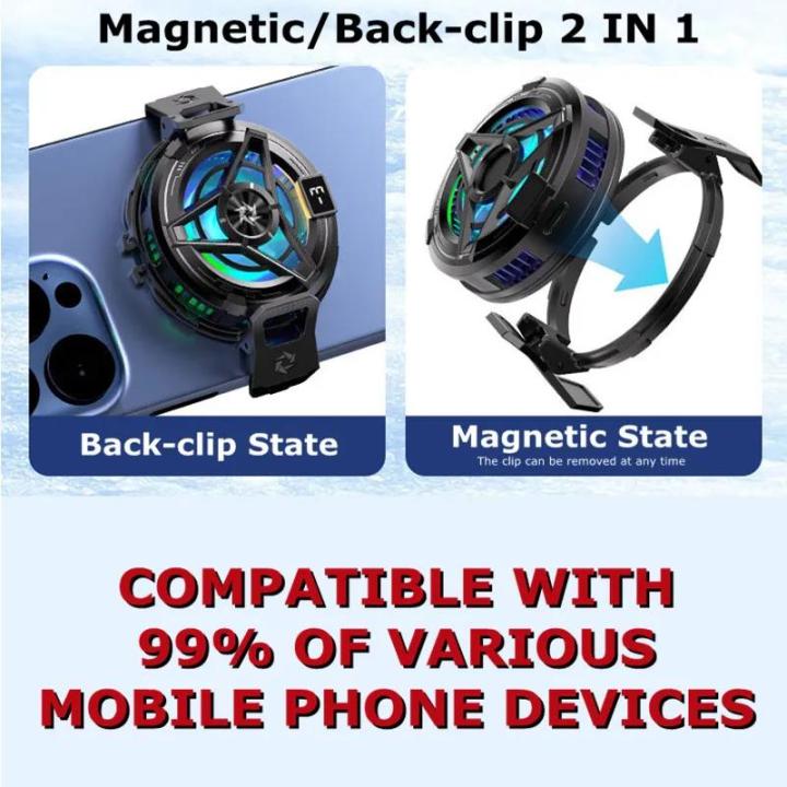 Zesto New Magnetic/ Back-clip Mobile Phone Semiconductor Radiator PUBG Game Cooler With Digital Display SL17 For IPhone Android