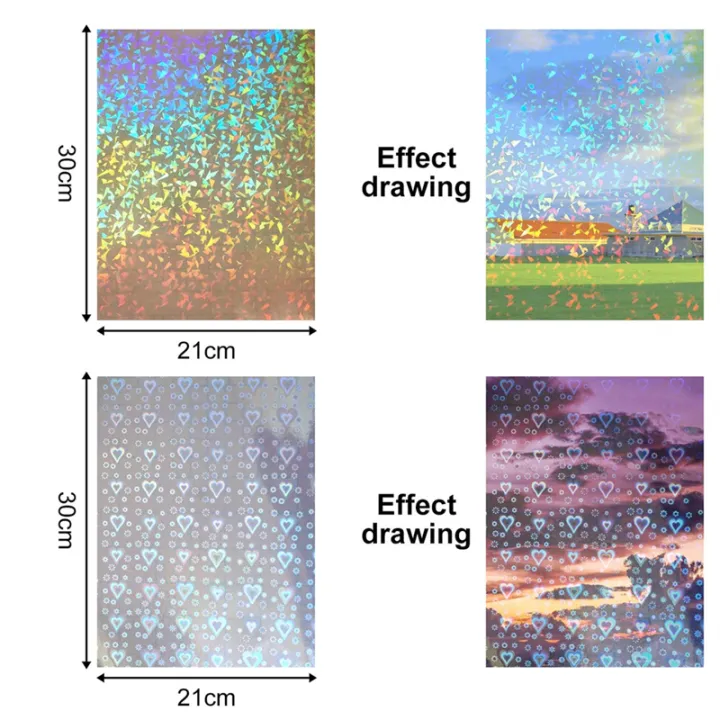 18%20Piece%20Holographic%20Stickers%20Self-Adhesive%20Transparent%20Film%20A4%20Waterproof%20Sticker%20Suitable%20for%20-%20Image%203