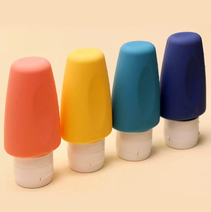 KOJA Leak Proof Silicone Travel Bottles, Set Of 4 , Liquid Squeezable Refillable Portable Travel Accessories
