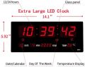 LED Digital Calendar JH3615 Digital LED Wall Clock, Length 36 cm with Calendar and Temperature Display. 