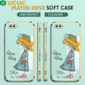 UCUC for Realme 2 Pro / U1 / OPPO F9 F9 Pro Back Cover + Free Lanyard Nice Girl Luxury 6D Plating Soft Silicone Phone Case. 