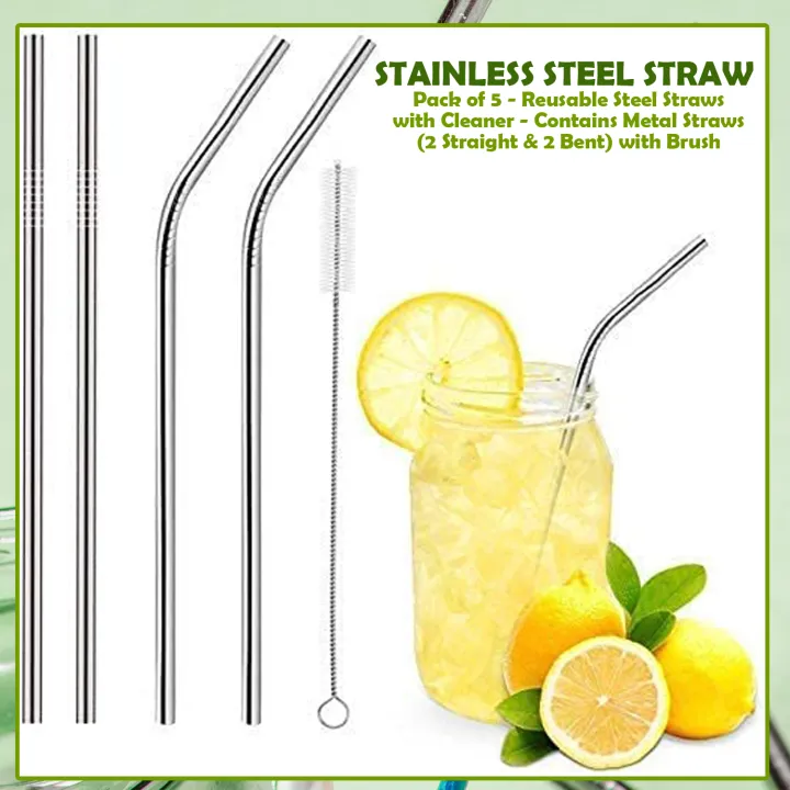Reusable%20Stainless%20Steel%20Straw%20With%20Cleaning%20Brush%20-%20Pack%20Of%205%20(%202%20Straight%202%20Bent%20)%20-%20Reuseable%20Straw%20%7C%20-%20Image%202