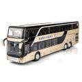 High Quality High Imitation Bus Shape Double Sightseeing Bus Vehicle Model Alloy Bus Model Pull Back. 