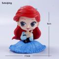 Sutuiying 10cm Disney Q Posket Snow White Sofia Alice Belle Mermaid Aurore Sales promotion Princess Figures Toys Collectible Model Dolls Cake Decoration. 