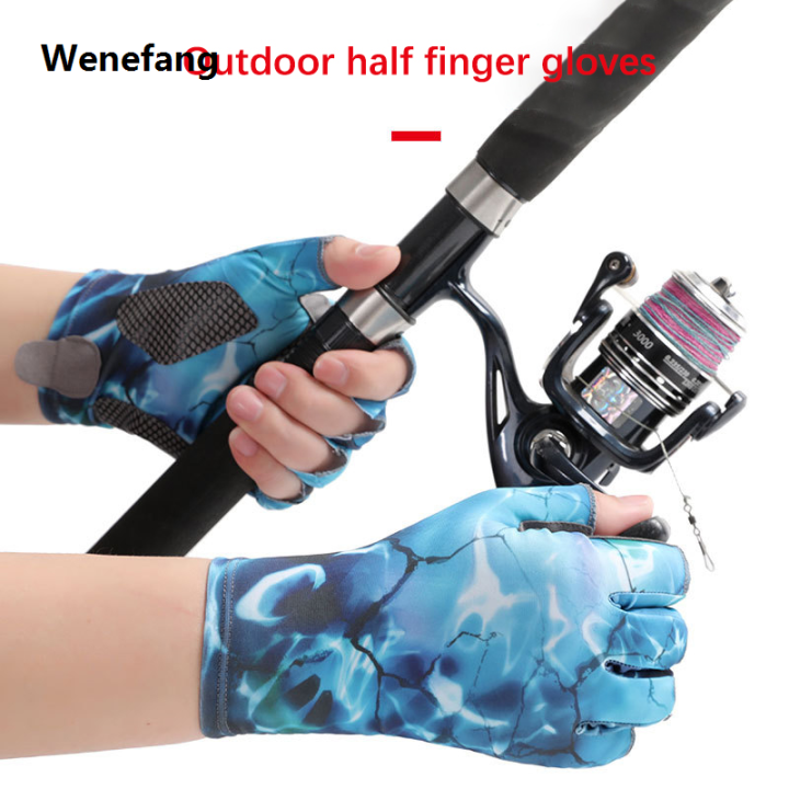 Wenefang%20Men's%20Summer%20Fishing%20Anti-slip%20Wearable%20Cool%20Outdoor%20Professional%20Fishing%20G10-DY%20Half%20Finger%20Gloves%20Ice%20Silk%20Breathable%20Soft%20UV%20-%20Image%202