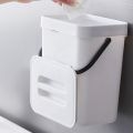 1.3 Gallon Kitchen Compost Bin Trash Can with Lid Food Waste Bin Small and Light Bathroom Trash Can White. 