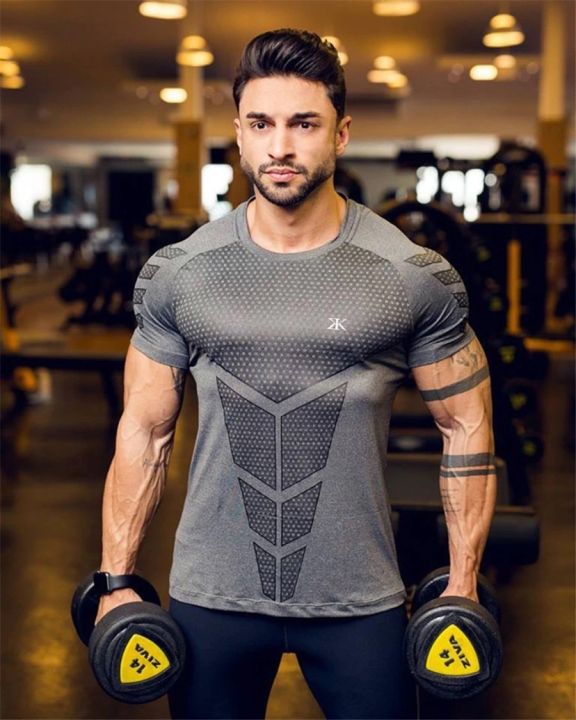 Men'S%20Body%20Building%20Gym%20Wear%20Sports%20T-Shirt%20Short%20Sleeve%20Quick-Dry%20-%20Fashion%20%7C%20Gymwear%20%7C%20T-Shirt%20For%20Men%20-%20Image%205
