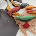 New Little Fish Shoulder Bag Handmade Large Capacity Versatile Tote Bag Summer Cotton Cute Relaxed Knitted Bag Casual Outing. 