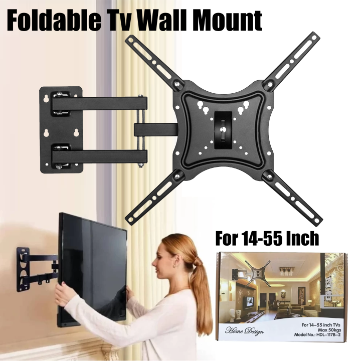 Full-Motion TV Wall Mount 14–55 inch | Swivel/Tilt VESA 400 Bracket ...