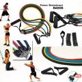 5 in 1 Resistance Bands Set Home Gym Equipment – Adjustable Power Exercise Bands Kit with Handles, Door Anchor & Ankle Straps for Full Body Workout Fitness Training. 