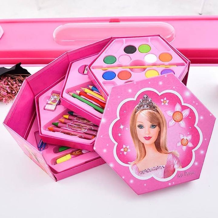 46 Pieces Drawing & Painting Color Box Set Including Pencil, Crayons
