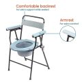 Portable Folding Anti-Skid Commode Chair with Arm rest and Pot for Adult, Elderly and Handicap People. 
