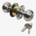 Stainless Steel Matt Finish Round Cylindrical Door Lock With 3 Key. 
