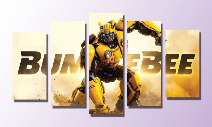 5-Piece%20Canvas%20Wall%20Art%20Set%20%E2%80%93%20Bumblebee%20Transformers%20Print%20-%20Image%203