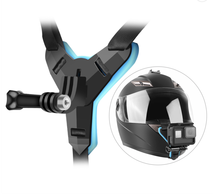 Motorcycle Helmet Chin Strap Mount for GoPro, Insta 360, DJI Osmo Action Camera