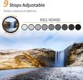 K&F Concept 67mm Variable ND2-ND400 ND Lens Filter (1-9 Stops) for Camera Lens, Adjustable Neutral Density Filter with Microfiber Cleaning Cloth (B-Series). 