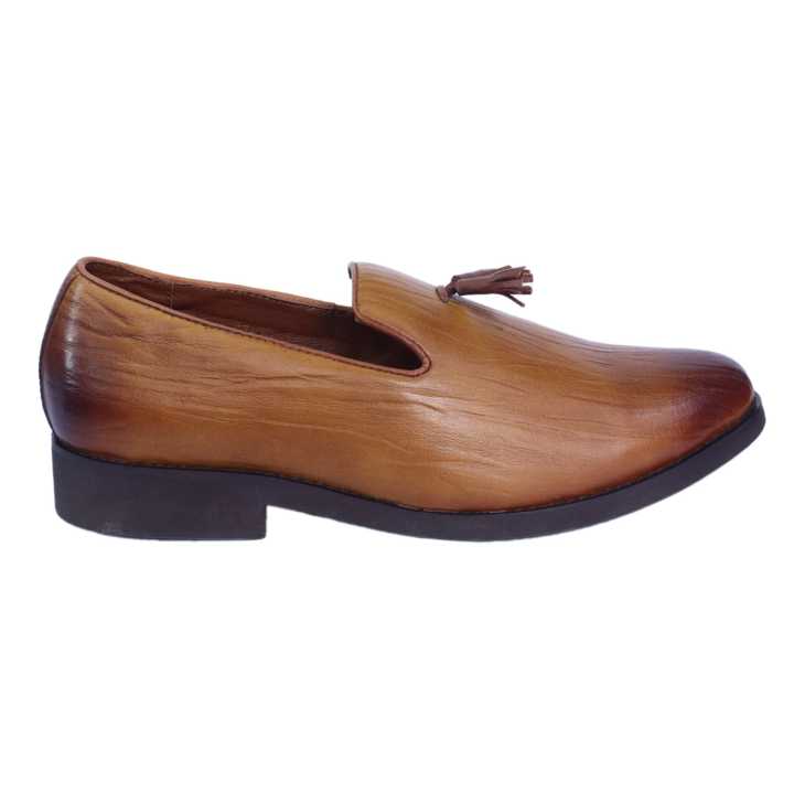 Brown Loafer Leather Black Horse  Formal Shoes For Men