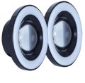 Car Fog Lamp  Angel Eye LED DRL Projector Cob Light 89mm (3.5 inches Front, 2.5 inches Back) - Set of 2. 