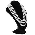 4X Long Artificial Pearl Necklace White Jewelry Accessory for Flapper Girl Costume 1920s. 