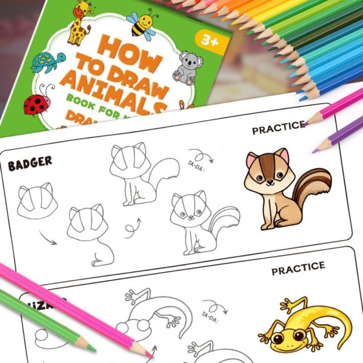 Learning Tool How to Draw Animals Animals Drawing Book Step-by-Step ...