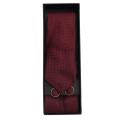 Maroon Neck Tie With Cufflinks And Pocket Square For Men. 