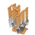 Brown Cutlery Set With Holder. 