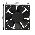 Square Fan 220V AC Power Cooling Fan 4.75" (12X12X3.8CM),(120MM Fan), Axial Metal Black Fan. 