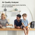 Portable USB Rechargeable PM2.5 Detector Multifunctional Thermohygrometer Home Air Detector Indoor Air Quality Analyzer Household Air Pollution Monitor. 