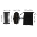DISICHEN Professional Soft Boar Bristle Wood Beard Brush Hairdresser Shaving Brush Comb Men Mustache Comb Kit With Gift Bag Hair Comb Set. 