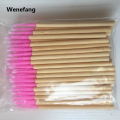 Wenefang 50 Pcs Bamboo Stick ECO Friendly Micro Brush Applicator for Eyelash Extension Lash Lift Lash perm Wands Makeup Tools Mini Brush. 
