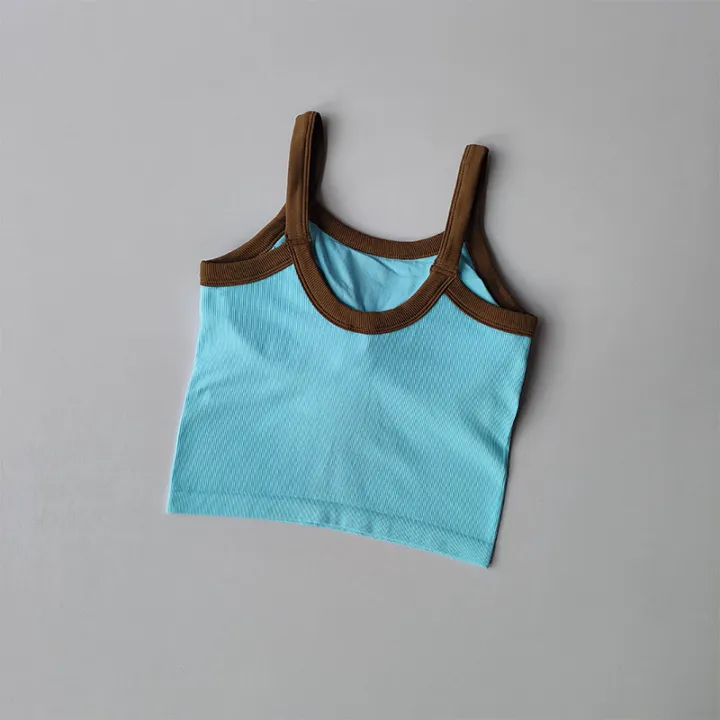 Tops%20quick-drying%20bra%20fitness%20running%20women's%20bra%20sport%20gathered%20integrated%20suspenders%20color-blocked%20fixed%20training%20yoga%20wear%20-%20Image%204