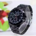 RoundDial Ful Black Metal Strap Fashionable Watch For Men. 