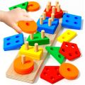 ShapeWise Montessori Puzzle – Safe Wooden Toy for Kids with Sorting, Stacking & Learning Features. 