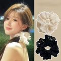 New Hair Accessories Lace Scrunchies Headwear High Elasticity Soft Scrunchy Hair Ties Solid Color Hair Rope Ponytail Holder. 