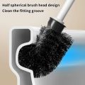 Durable Soft Bristle Toilet Brush With Base Long Handle Standing Base Bathroom Cleaning Tool Space Saving Anti Drip Toilet Brush Set Deep Cleaning. 
