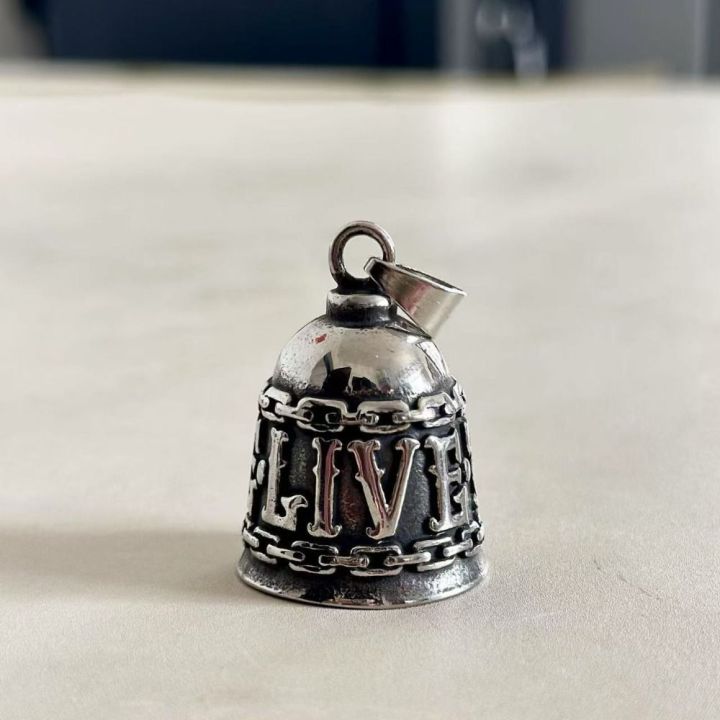 Vintage Live to Ride Motorcycle Guardian Bell Punk Style 3D Design Evil ...