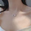 1 Pcs Silver Plated Opal Zircon Tulip Flower Charm Pendant Necklace For Women Girls Jewelry Choker - Cute Tulip Flower Silver Necklace (Best Gift Ever). 