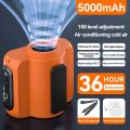 Wearable Portable Hanging Neck Fan Mini Rechargeable Waist Clip Fan LED Outdoor Lighting Camping Waist Fan Office. 