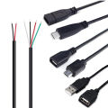 0.3m/1m/2m Power Supply Cable 2 Pin USB 2.0 A Female Male 4 Pin Wire Jack Charging Cord Extension Connector 5V Line. 