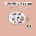 Original For Realme Buds T100 Transparent cartoons Silicone Earphone Case Cover. 