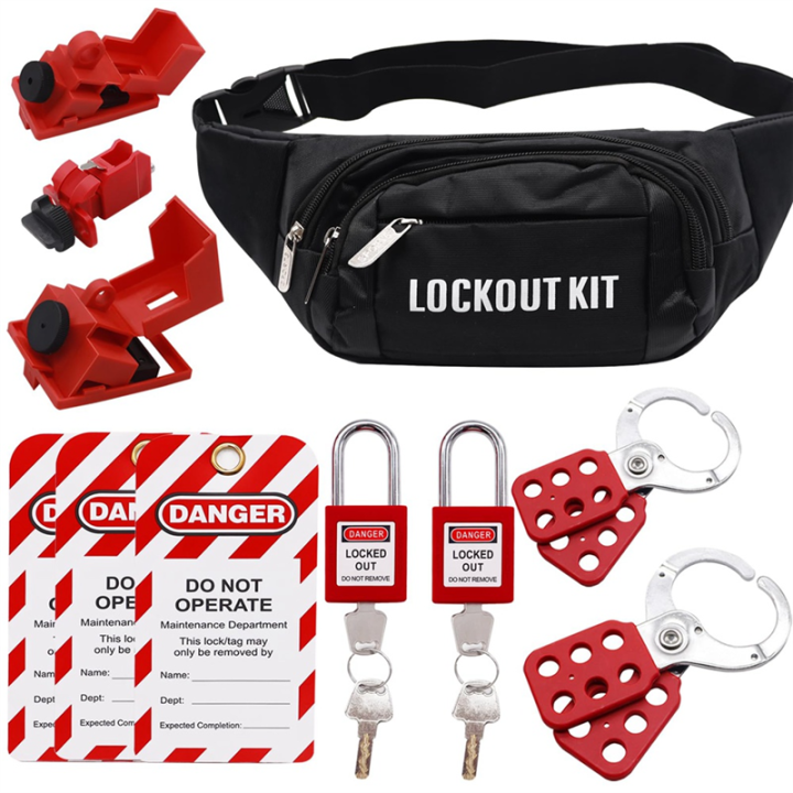 Lockout Tagout Set Kit Group Lockout Hasps Universal Circuit Breaker ...