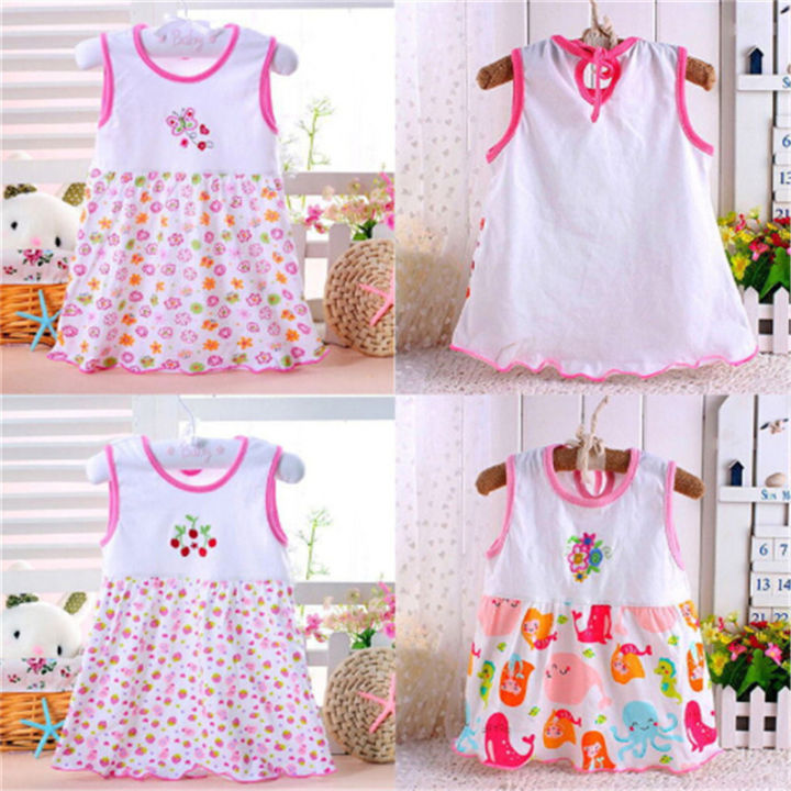Infant Baby Girl Dress Cotton Regular Sleeveless Dresses Casual Clothing 0-24 M Guka
