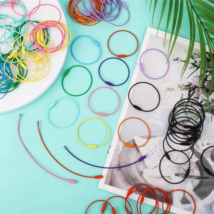 120Pcs%20Wire%20Key%20Rings%20Cable%20Wire%20Key%20Chain%20with%20Screw%20Lock,%206%20Inch%20for%20Outdoor%20Hiking%20(12%20Colors)%20-%20Image%207