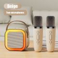 Bluetooth Speaker With K12 Karoake/Karaoke Single And Double Mic Children Singing Bluetooth Speaker (Color May Vary). 
