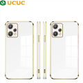 UCUC for Realme 9 Pro / OnePlus Nord CE 2 Lite 5G Back Cover + Free Lanyard Clear Color Luxury 6D Plating Soft Silicone Phone Case. 