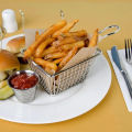 French Fries Serving Basket Stainless Steel Mini Fryer With Handle. 