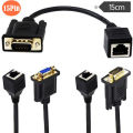 BUYFLUX VGA Male to RJ45 Female Converter Head VGA Extender Male to LAN Cat5/ Cat5e/ RJ45 Ethernet Adapter.(1 Pair). 