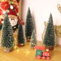 Nullmul Mini Christmas Tree Small Pine Trees on the Wooden Base Home Desktop Decoration. 